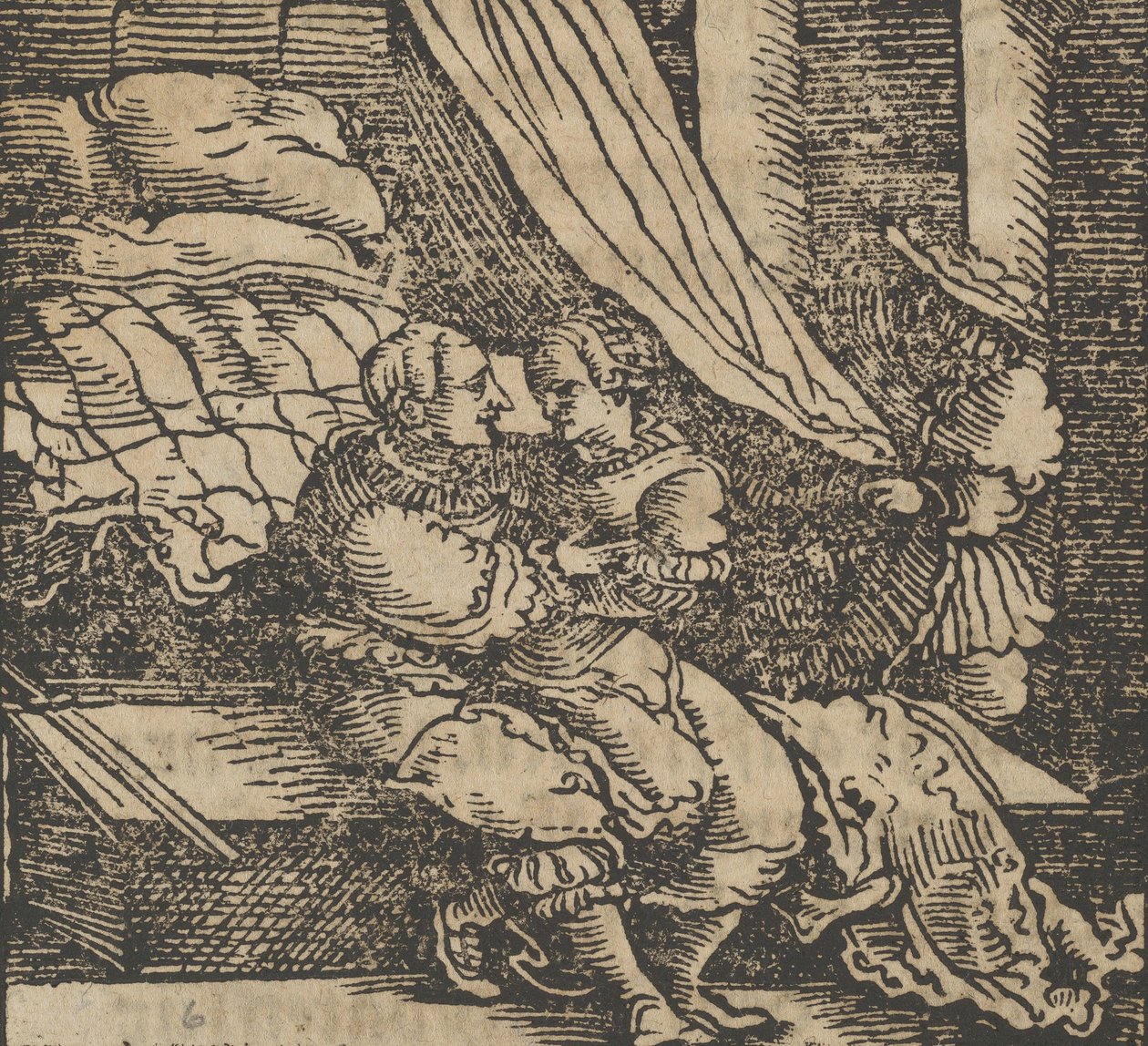 Ghismonda, Guiscardo og prinsen av Salerno, fra The Decameron, før 1534. av Hans Schäufelein the Elder