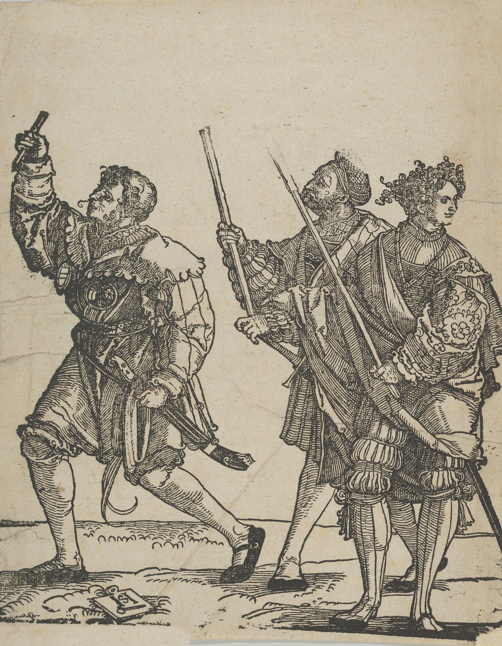Seremonimester og fakkelbærer, fra The Wedding Dancers. av Hans Schäufelein the Elder