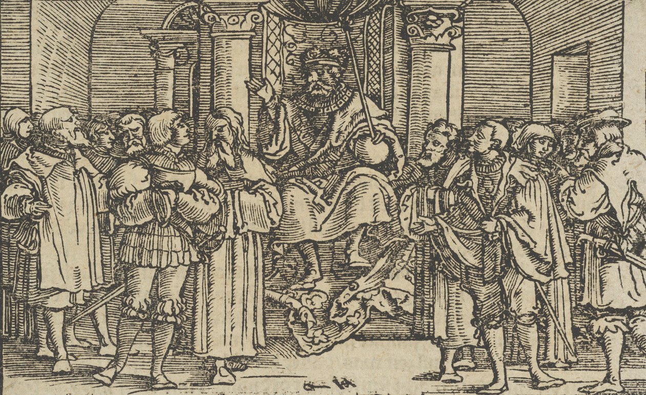 Representanter for Athen og Korint ved hoffet i Archidamas, konge av Sparta, fra..., 1533. av Hans Schäufelein the Elder