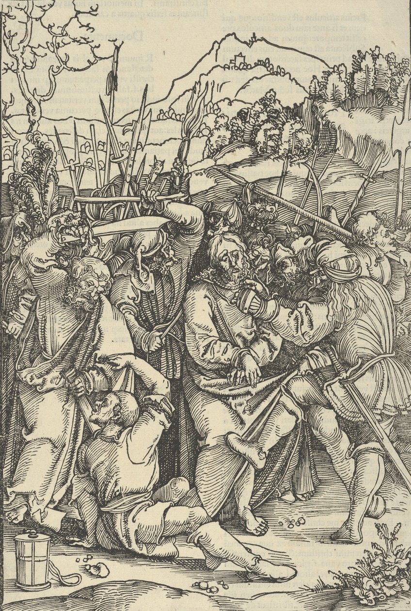 Arresten av Kristus, fra speilet av lidenskapen til vår Herre Jesus Kristus, 1507. av Hans Schäufelein the Elder