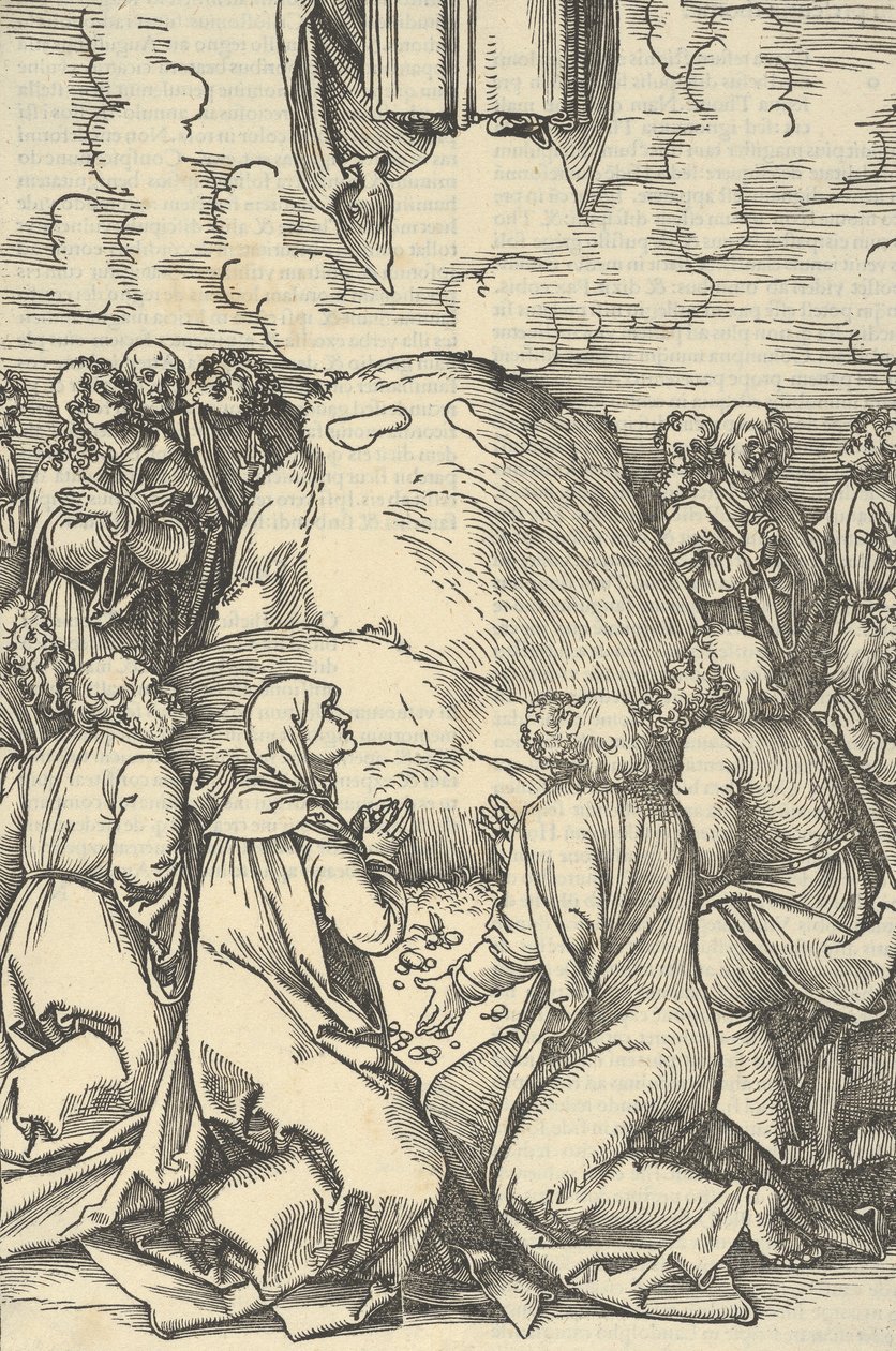 Kristi himmelfart, fra speilet av lidenskapen til vår Herre Jesu Kristi, 1507. av Hans Schäufelein the Elder