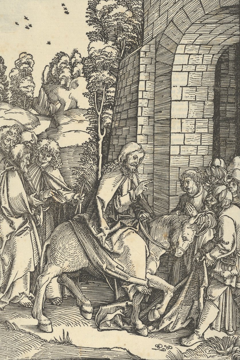 Inntoget i Jerusalem, fra speilet av lidenskapen til vår Herre Jesu Kristi, 1507. av Hans Schäufelein the Elder