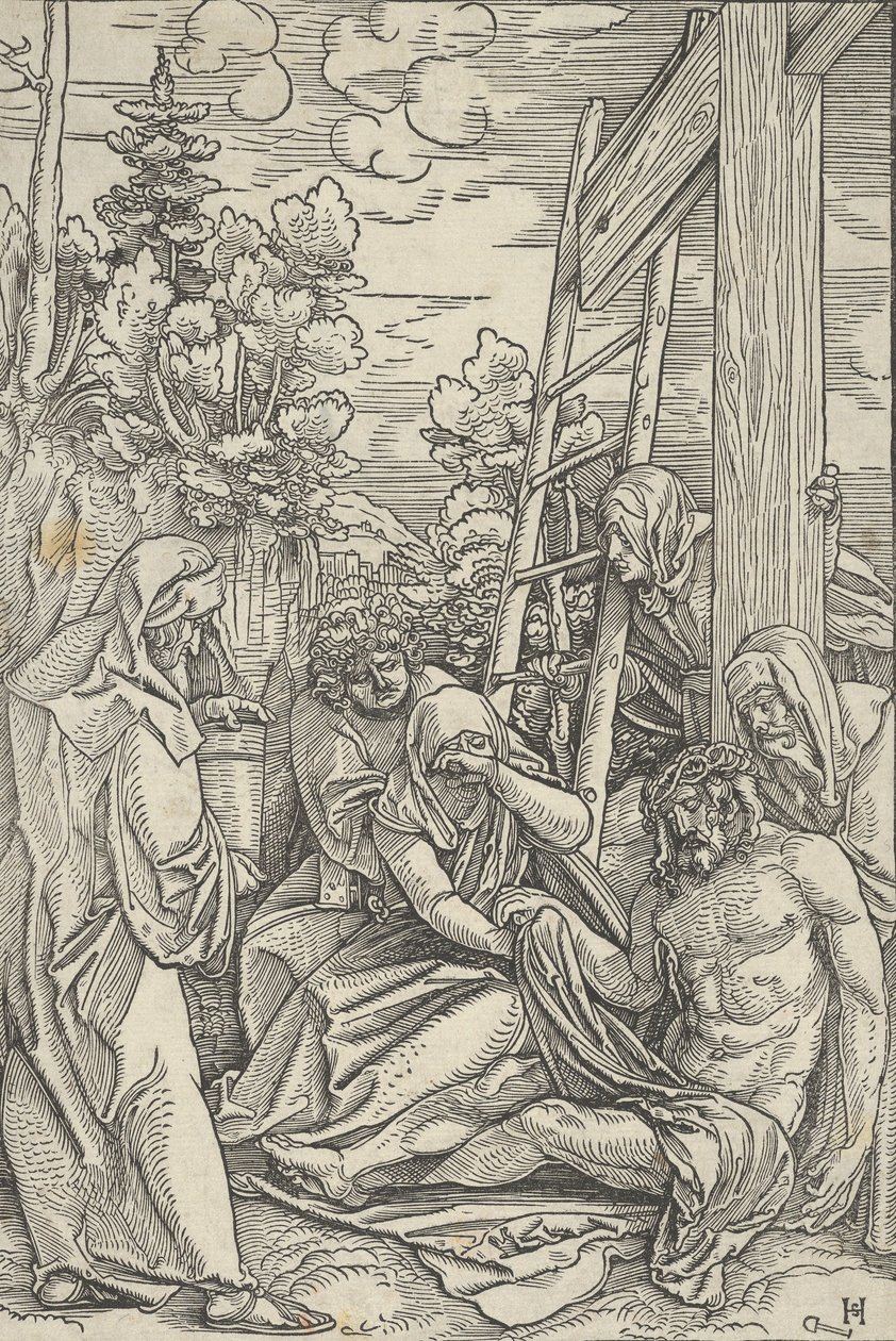 Klagesangen, fra Kristi liv, ca. 1511-12. av Hans Schäufelein the Elder
