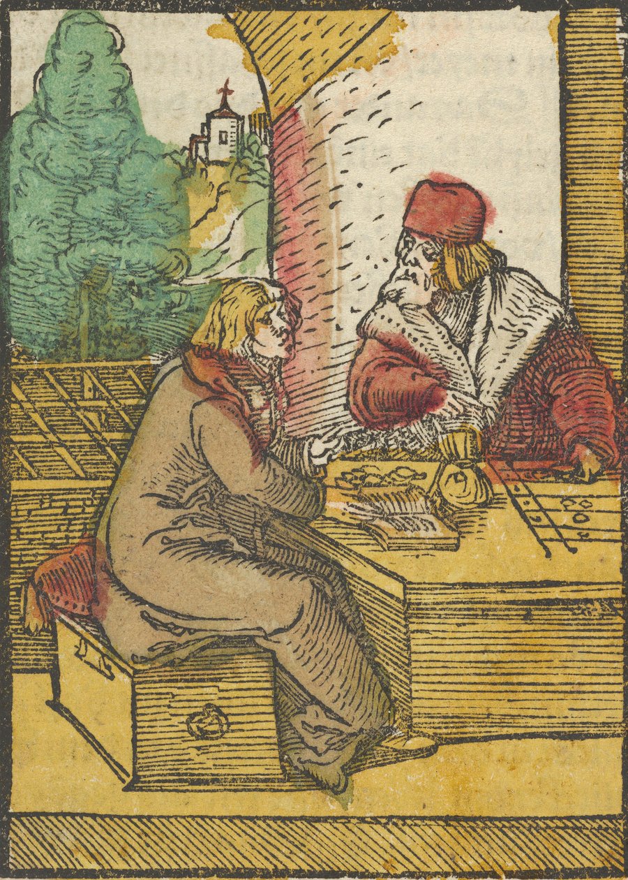Lignelsen om den rike mannen og husholdersken, 2, fra Das Plenarium, 1517. av Hans Schäufelein the Elder