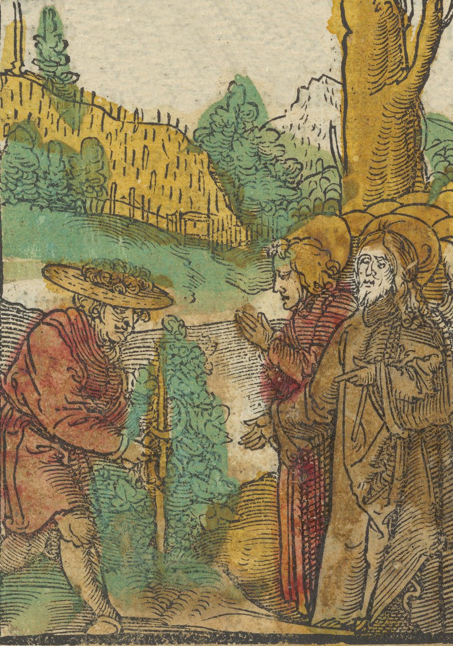 Lignelsen om arbeiderne i vingården, fra Das Plenarium, 1517. av Hans Schäufelein the Elder