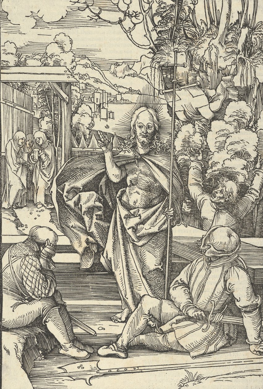 Oppstandelsen, fra speilet av lidenskapen til vår Herre Jesu Kristi, 1507. av Hans Schäufelein the Elder