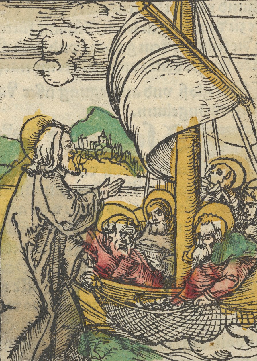 The Second Draft of Fishes av Saint Peter, fra Das Plenarium, 1517. av Hans Schäufelein the Elder