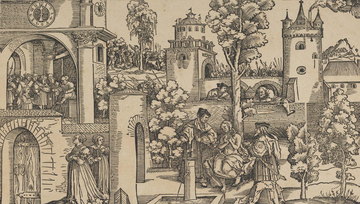 Historien om Susanna, 1536. av Hans Schäufelein the Elder