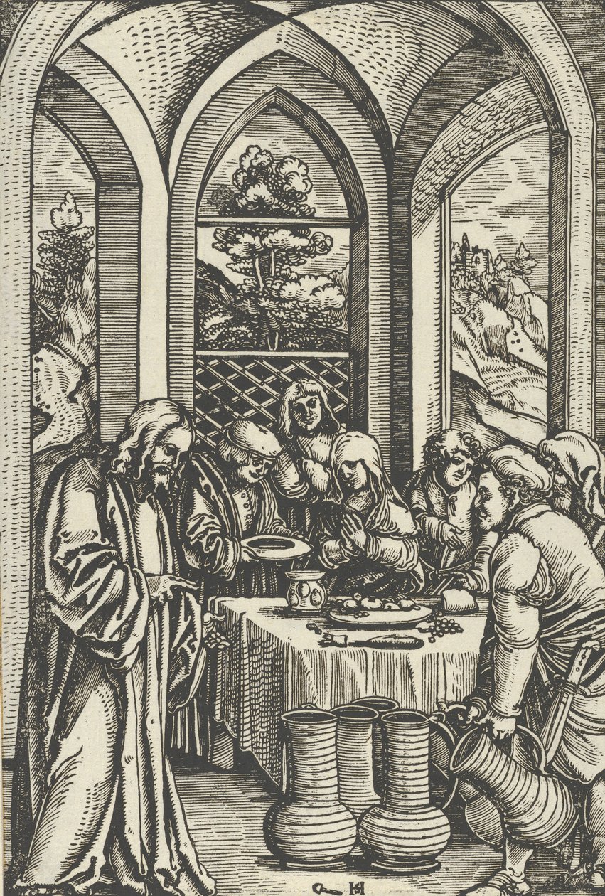 The Wedding at Cana, fra The Life of Christ, ca. 1511-12. av Hans Schäufelein the Elder