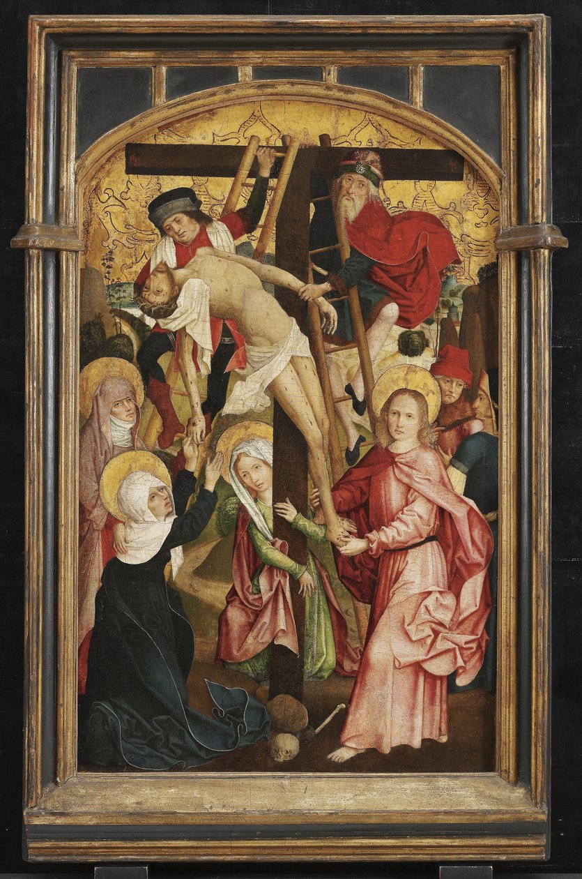 Descent From the Cross, 1490-tallet (olje på trepanel) av Hans Schüchlin