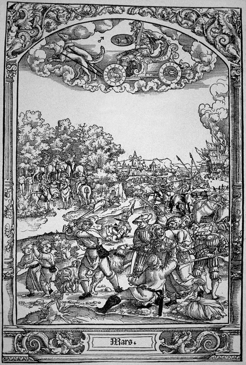 Mars (tregravering) av Hans Sebald (School of) Beham