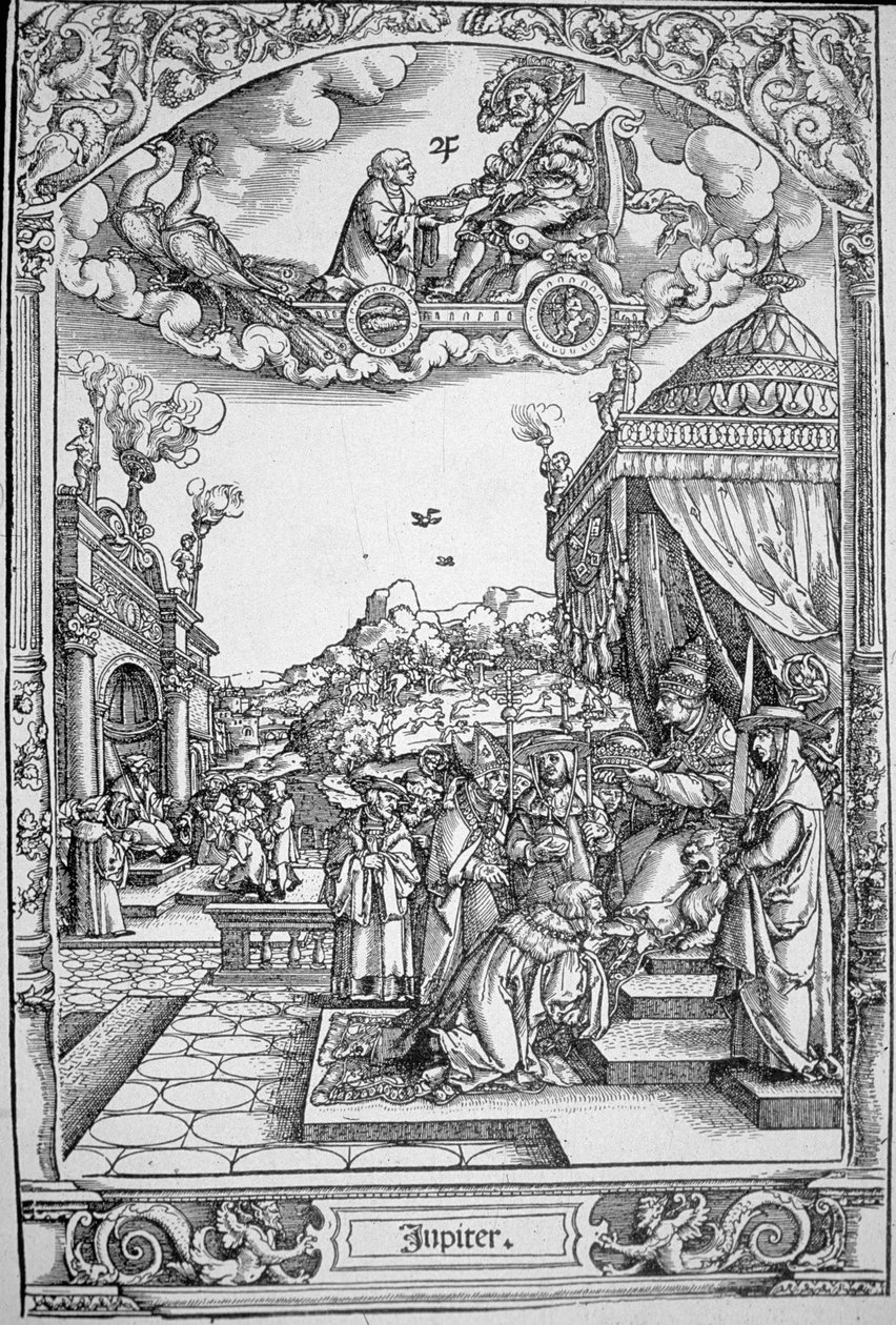 Planeten Jupiter (tregravering) av Hans Sebald (School of) Beham