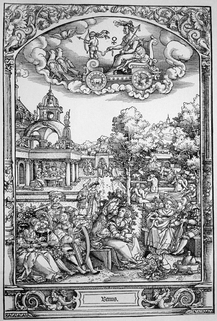 Venus (tregravering) av Hans Sebald (School of) Beham