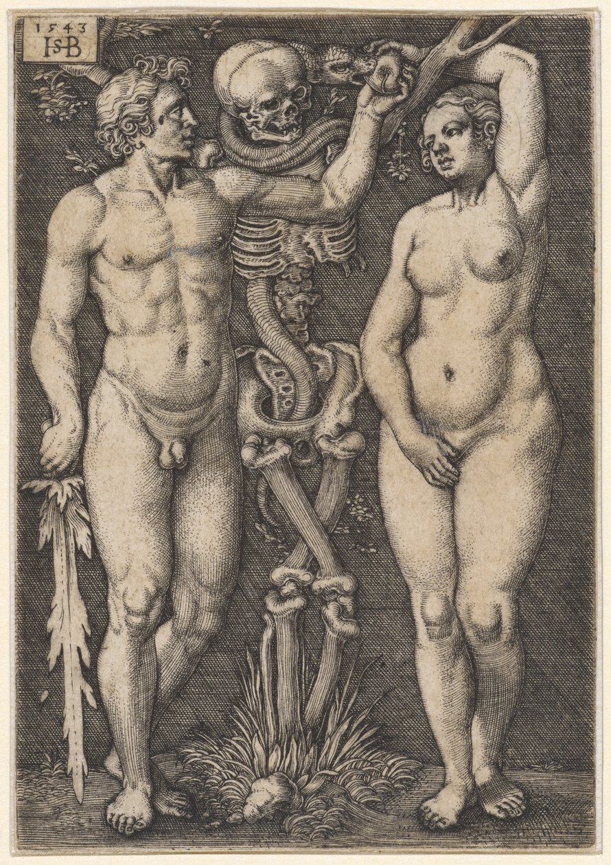 Adam og Eva, 1543 av Hans Sebald Beham