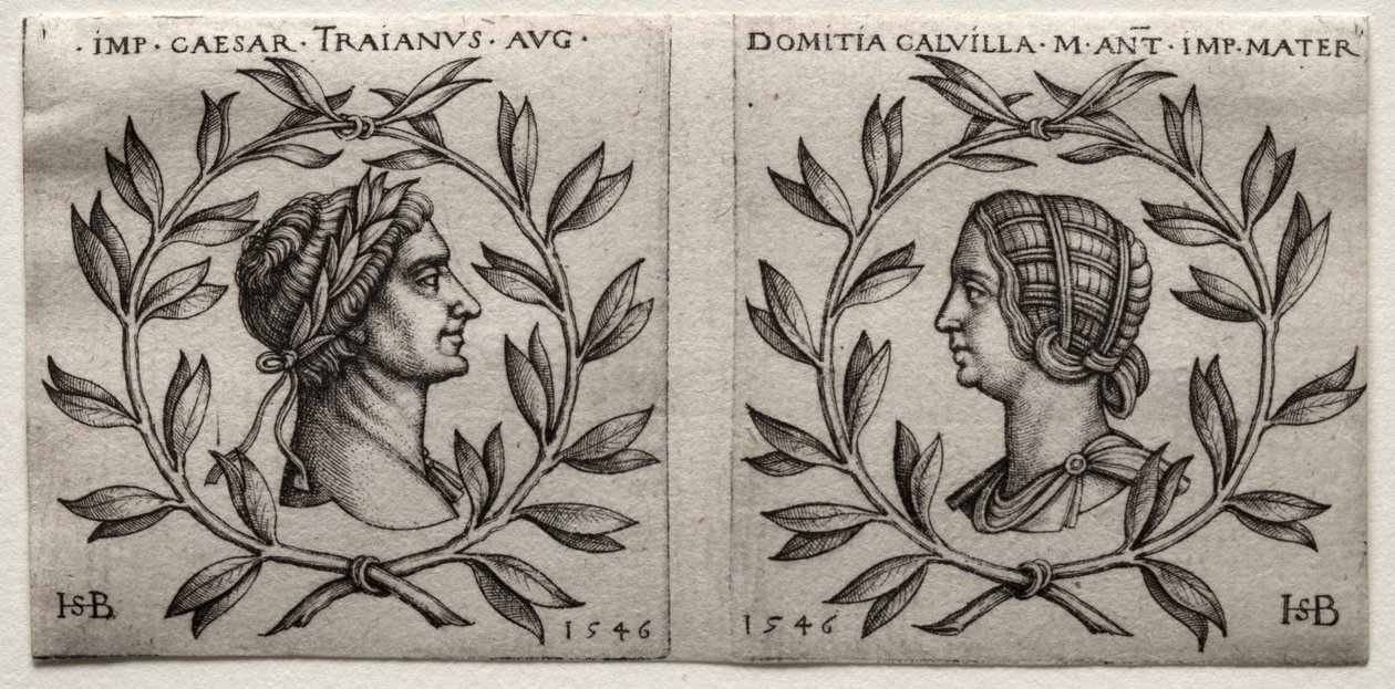 Byster av keiser Trajan og Domitia Calvilla, 1546. av Hans Sebald Beham