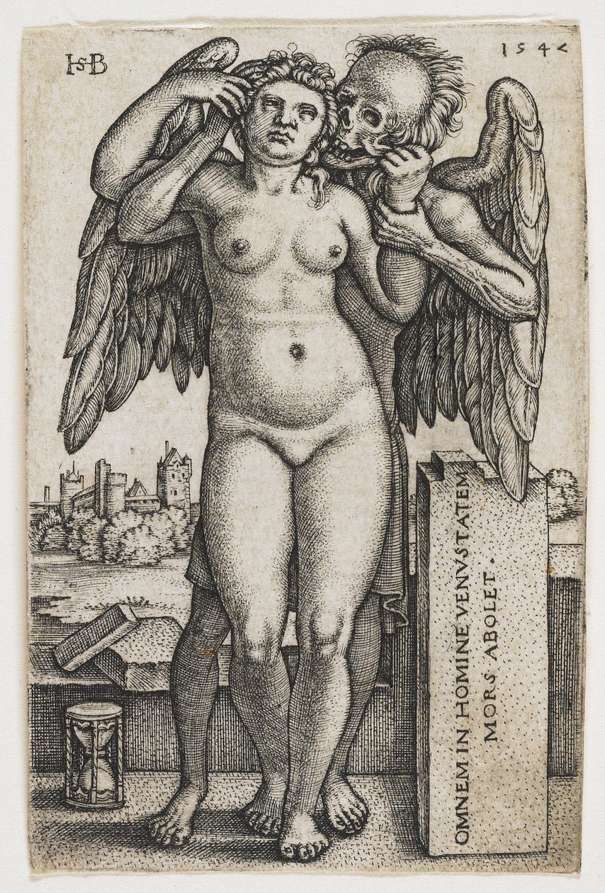 Døden griper en kvinne, 1547 av Hans Sebald Beham