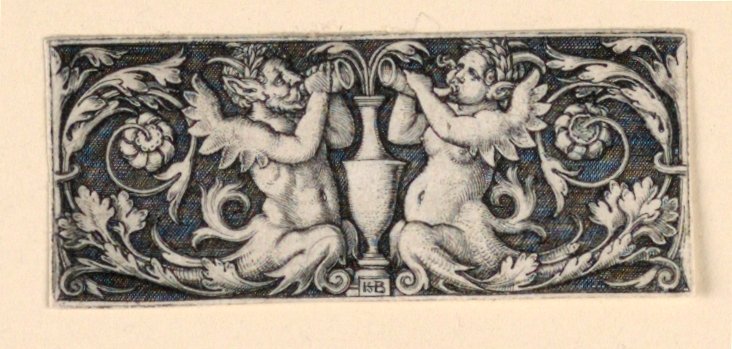 Frise med en vase flankert av mannlige og kvinnelige tritoner av Hans Sebald Beham
