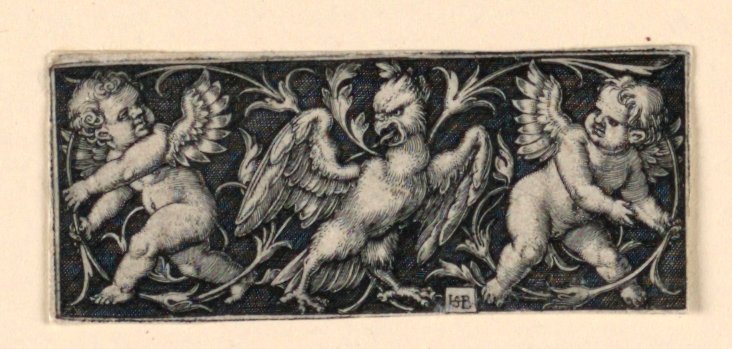 Frise med to putti som flykter fra en ørn av Hans Sebald Beham