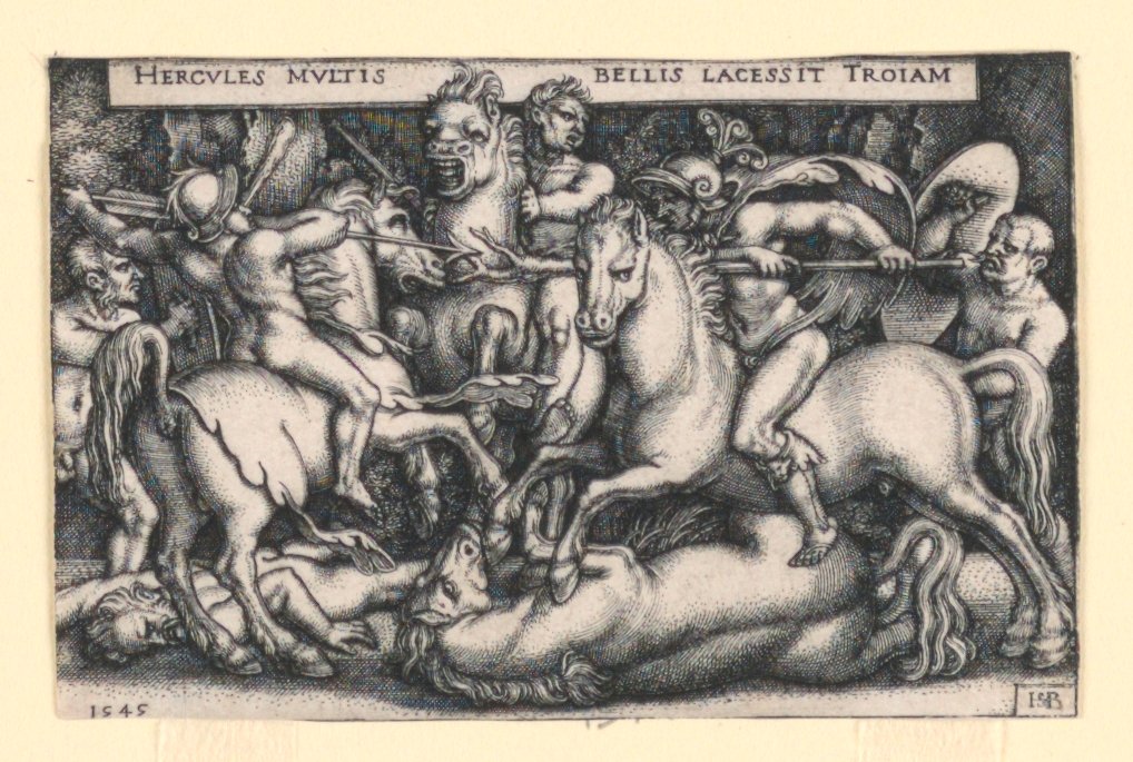 Hercules kjemper mot trojanerne av Hans Sebald Beham