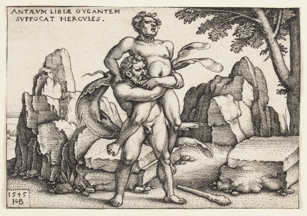 Hercules og Antaeus av Hans Sebald Beham