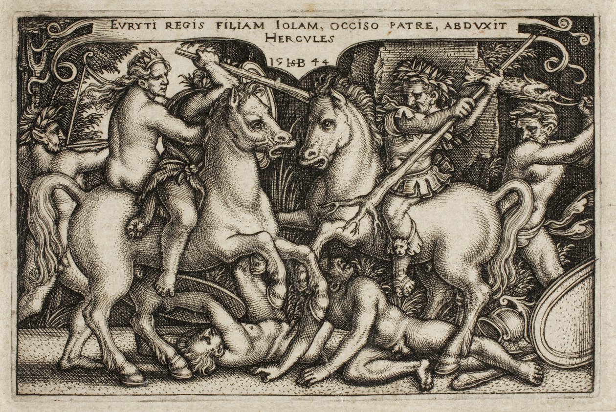 Hercules and Iole, fra The Labours of Hercules av Hans Sebald Beham
