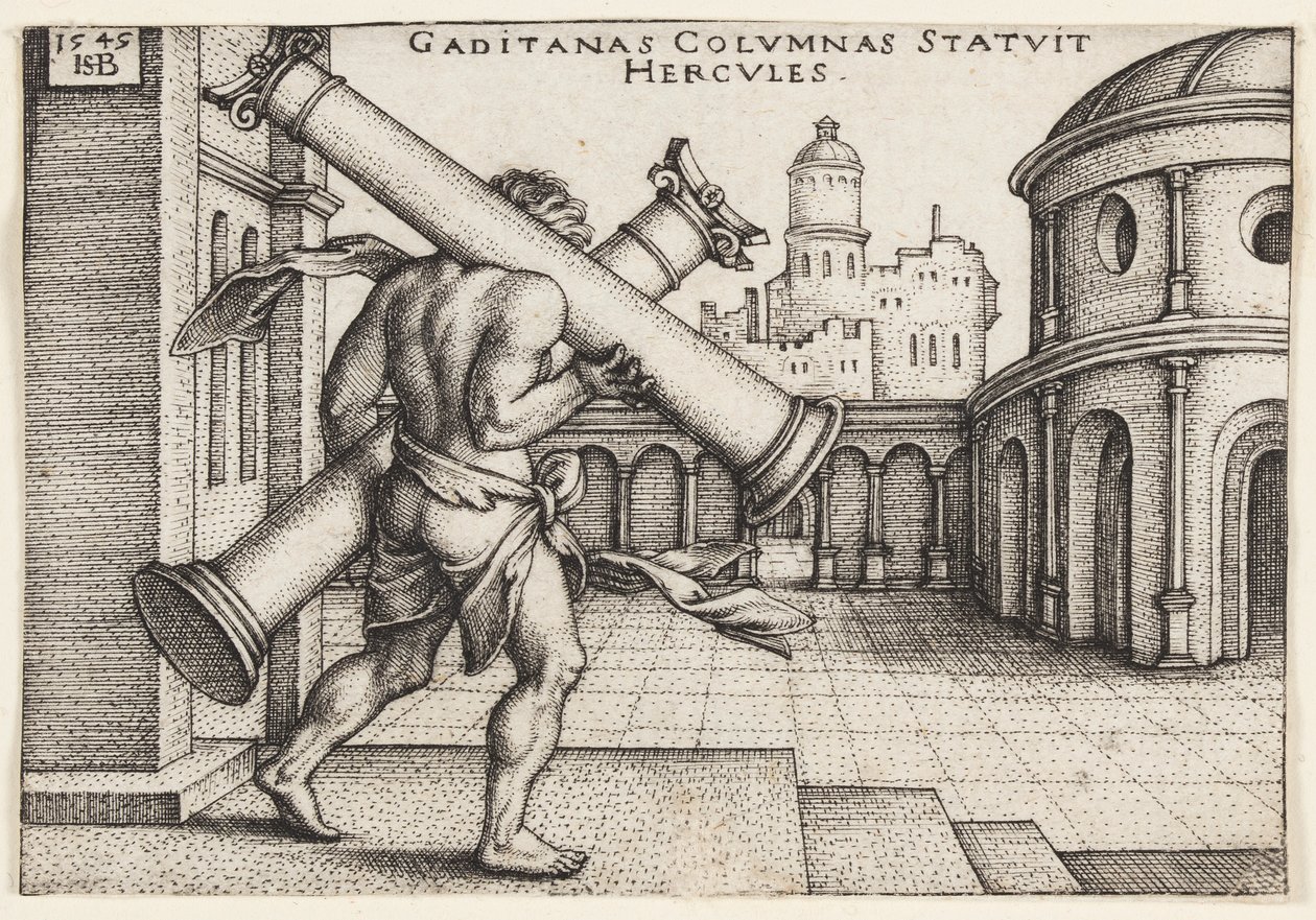 Herkules med Herkules søyler av Hans Sebald Beham