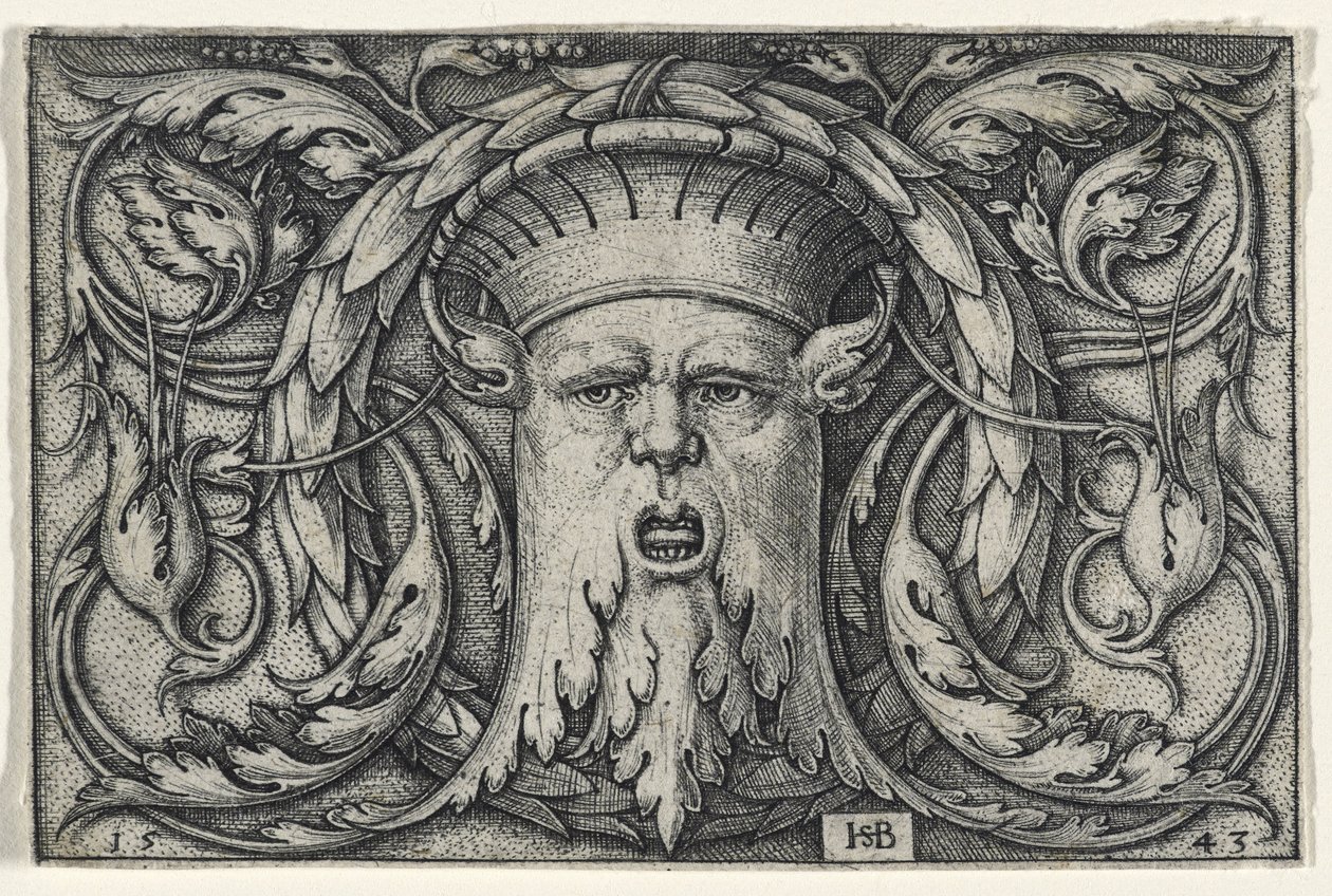 Mascaron, 1543 (gravering på lagt papir) av Hans Sebald Beham