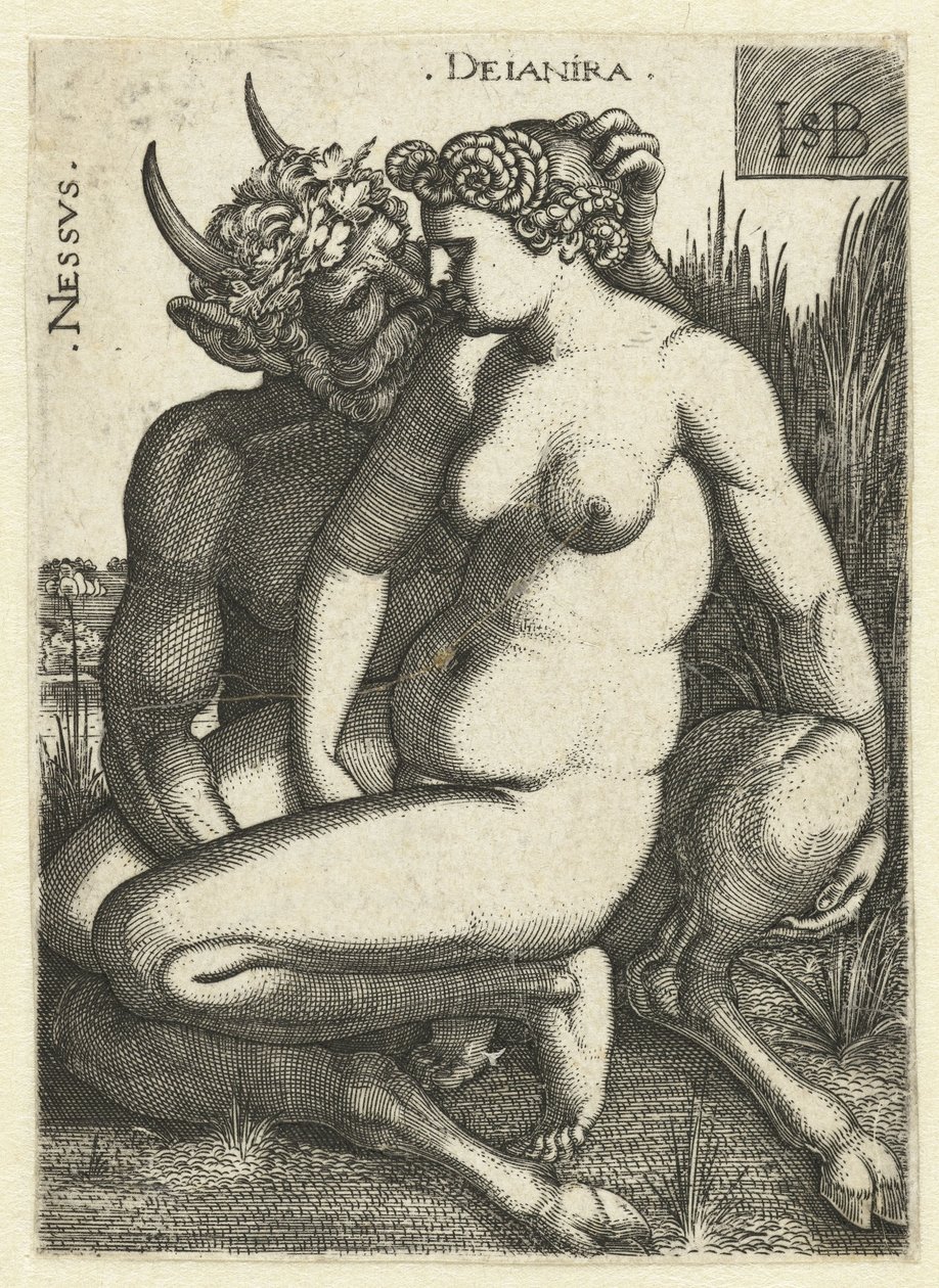 Nessus en Deïnira Nessvs Deianira (tittel på objekt) av Hans Sebald Beham