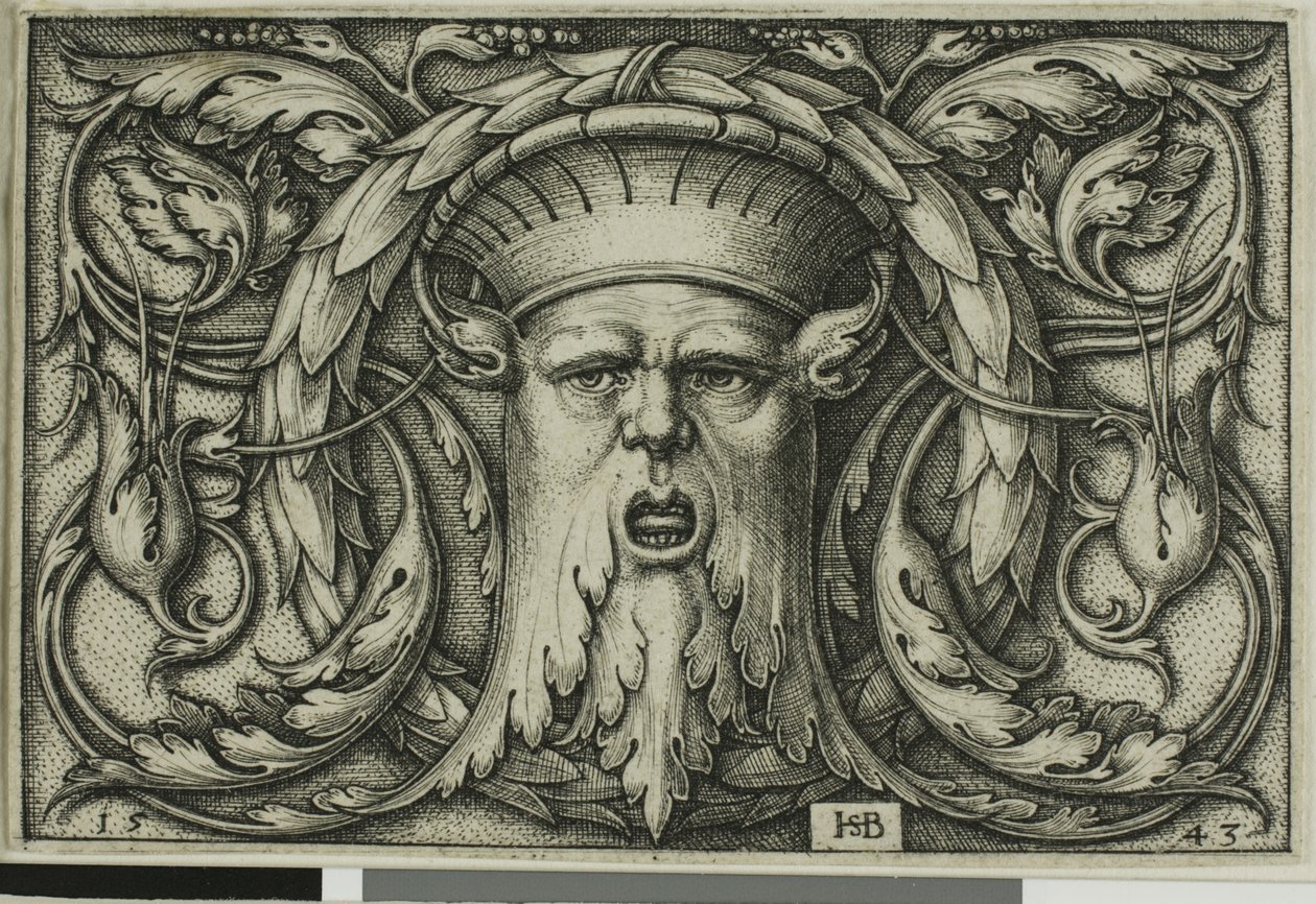 Pynt med maske av Hans Sebald Beham