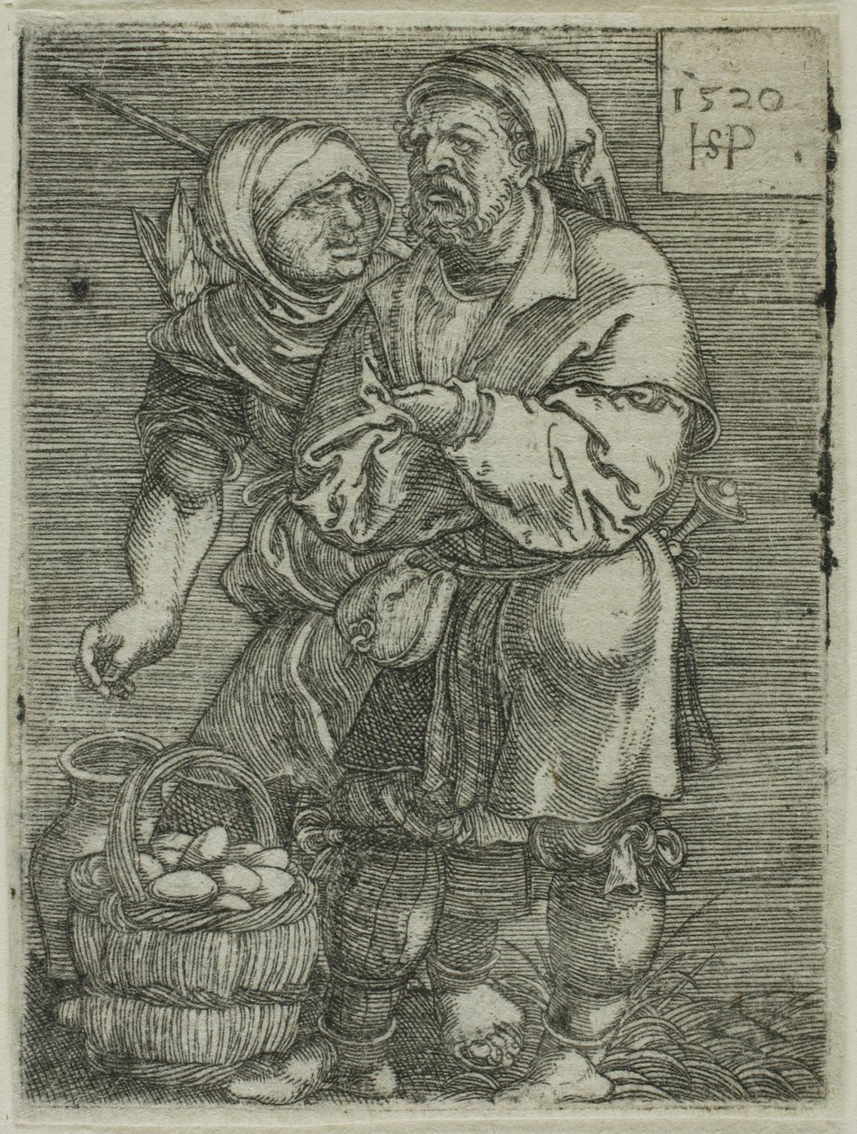 Bondepar som selger egg av Hans Sebald Beham