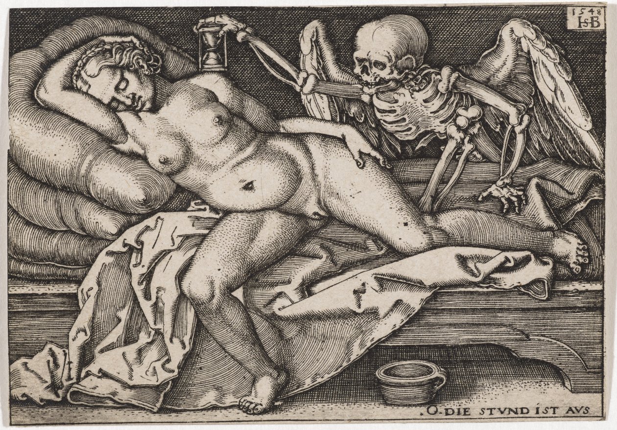 Sovende jente og død, 1548 av Hans Sebald Beham