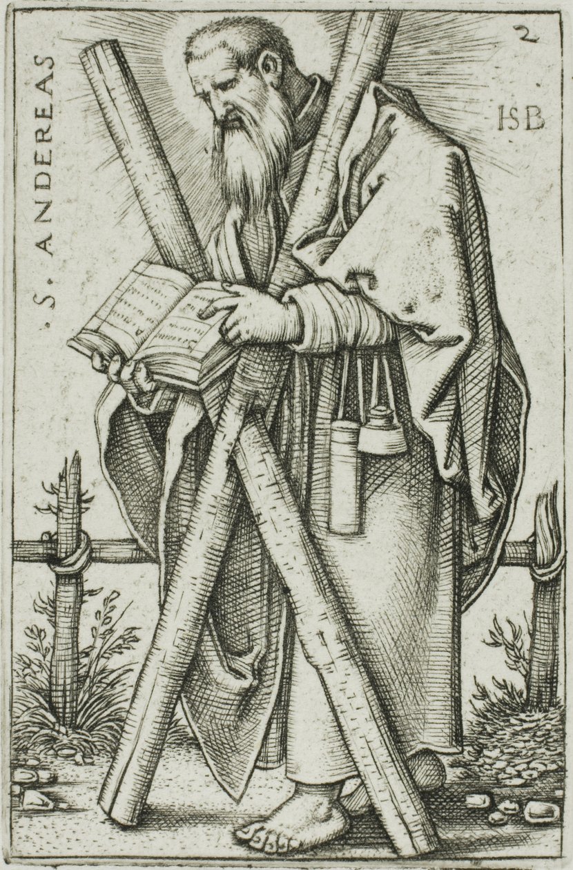 St. Andrew, plate 2 fra De tolv apostler av Hans Sebald Beham