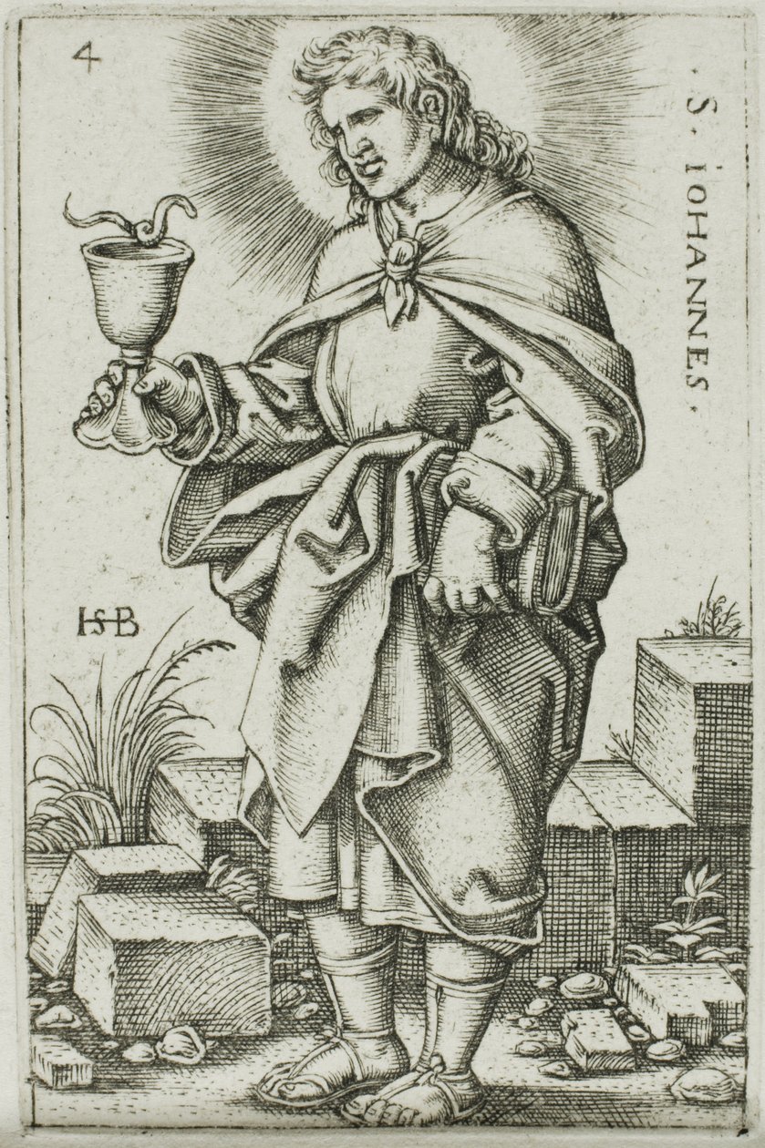 St. John, plate 4 fra De tolv apostler av Hans Sebald Beham