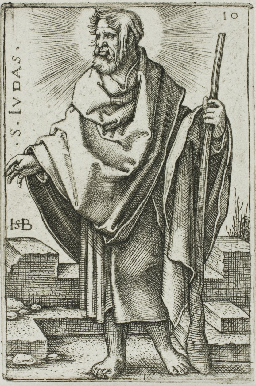 St. Judas, plate 10 fra De tolv apostler av Hans Sebald Beham