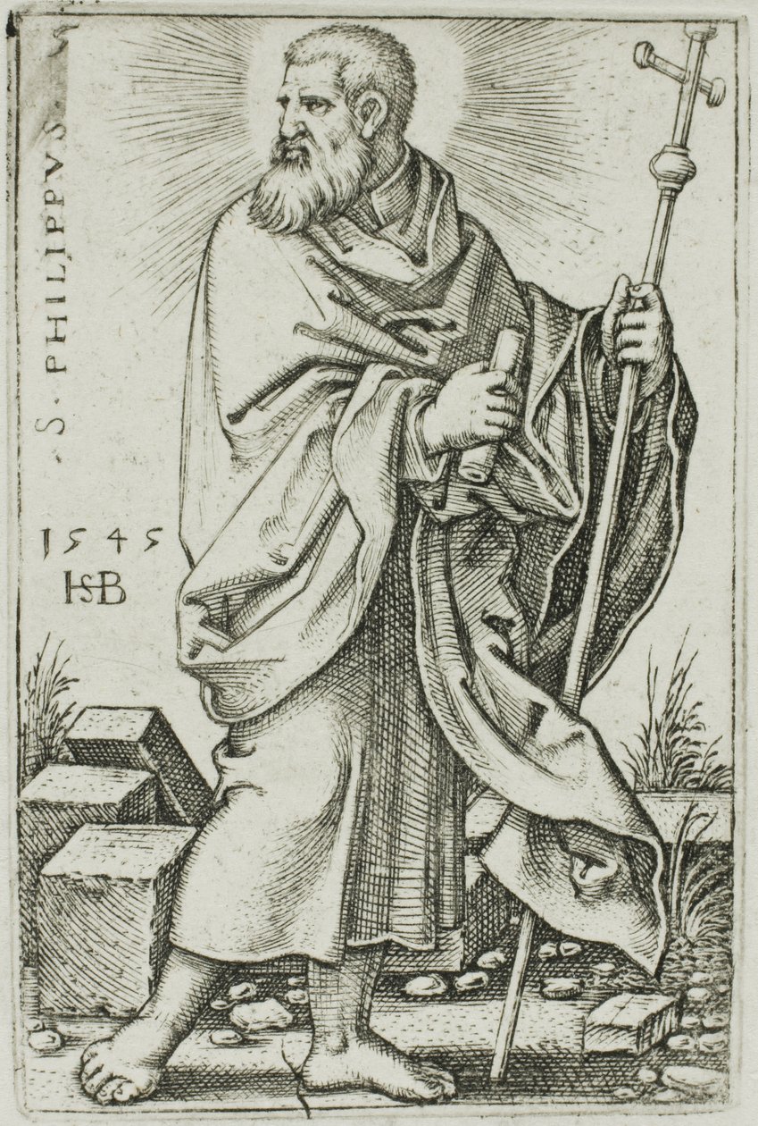 St. Filip, plate 5 fra De tolv apostler av Hans Sebald Beham