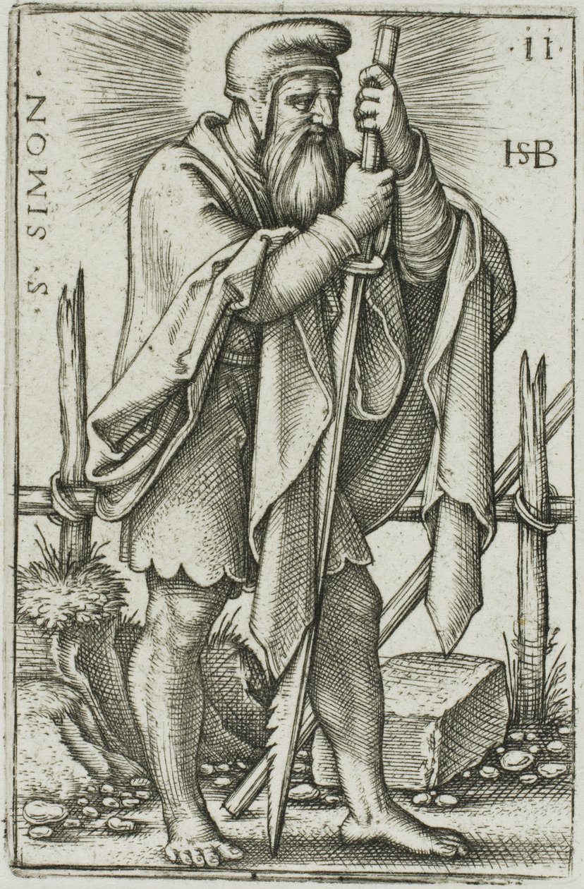 St. Simon, plate 11 fra De tolv apostler av Hans Sebald Beham