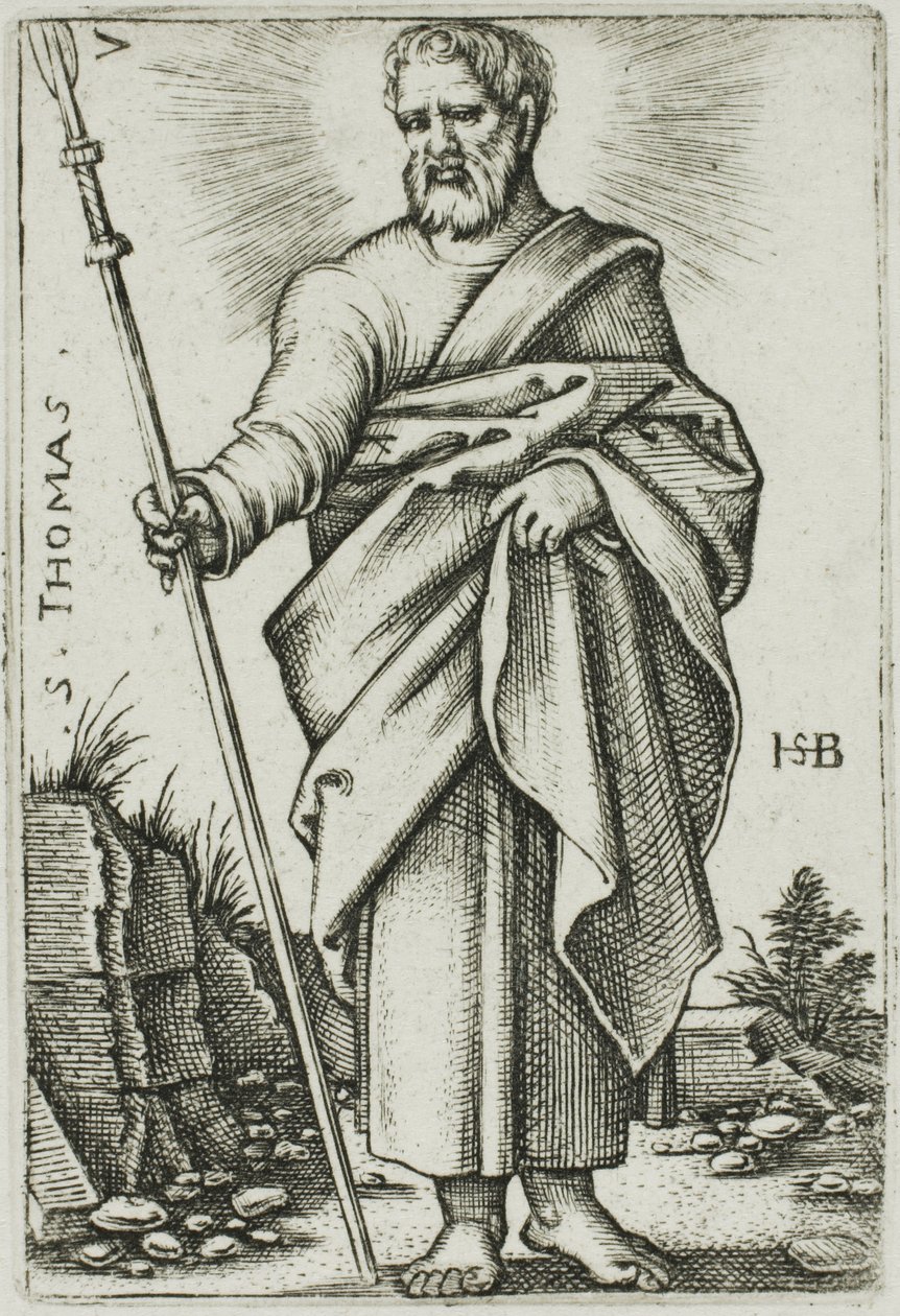 St. Thomas, plate 7 fra De tolv apostler av Hans Sebald Beham