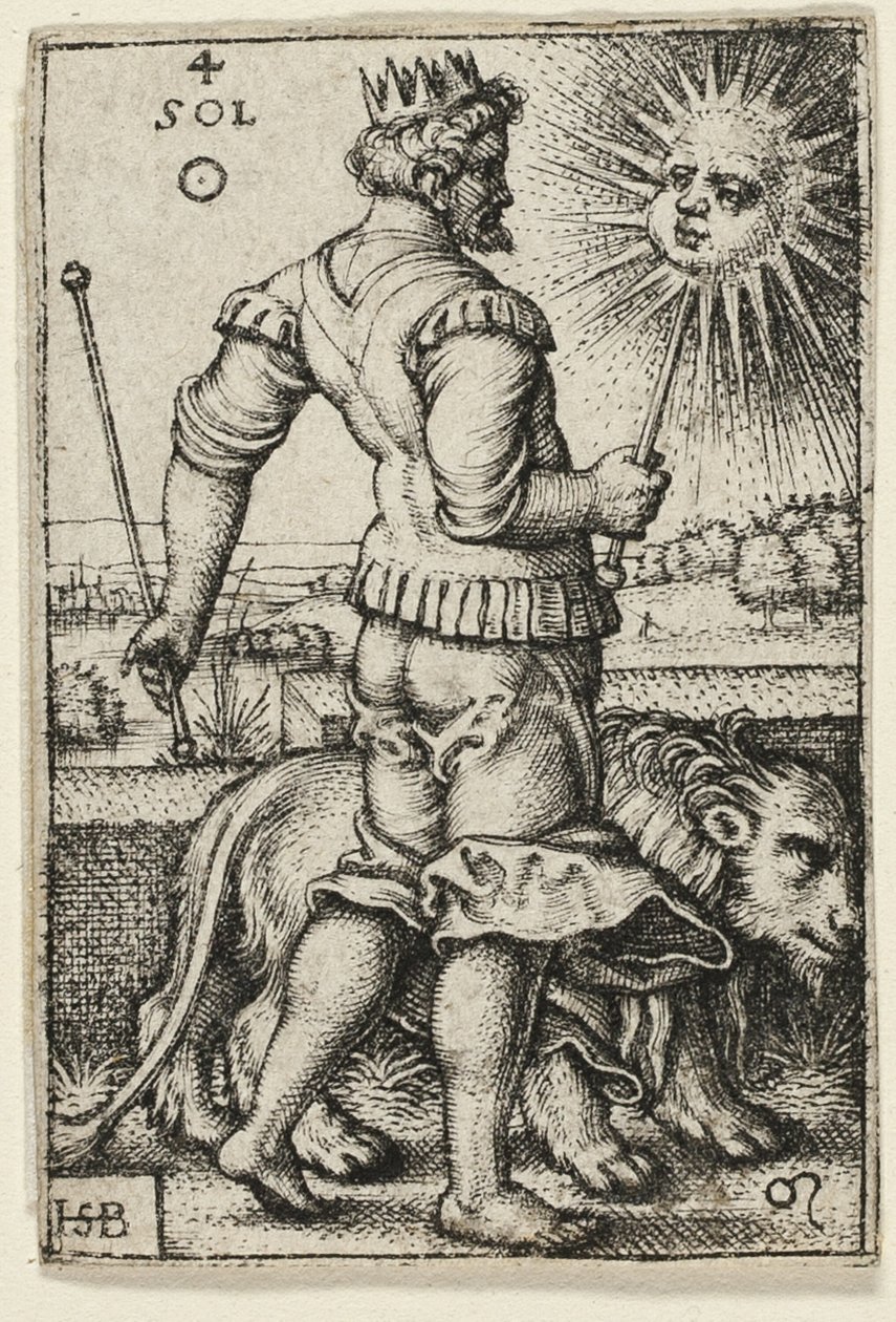 Sol, plate fire fra The Seven Planets with the Zodiacs av Hans Sebald Beham