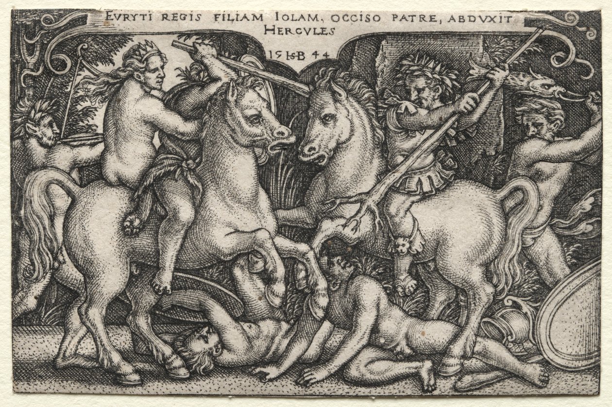The Labours of Hercules: Hercules Abducting Iole, 1544. av Hans Sebald Beham