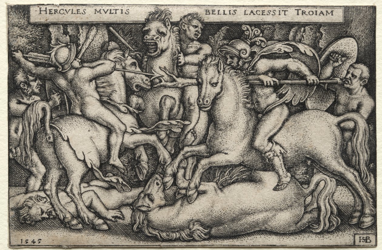 The Labours of Hercules: Hercules erobrer Troy av Hans Sebald Beham