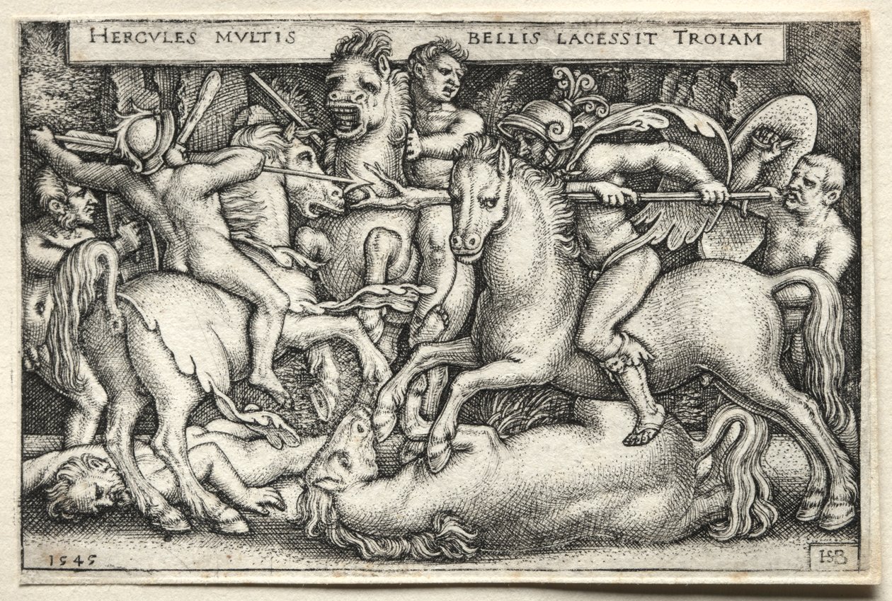 The Labors of Hercules: Hercules erobrer Troy av Hans Sebald Beham