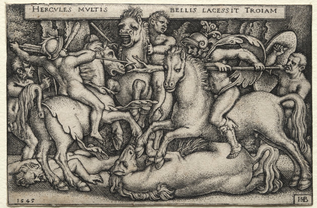 The Labors of Hercules: Hercules Conquering Troy, 1545. av Hans Sebald Beham
