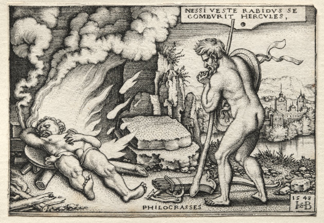 The Labors of Hercules: Hercules on his Pyre av Hans Sebald Beham