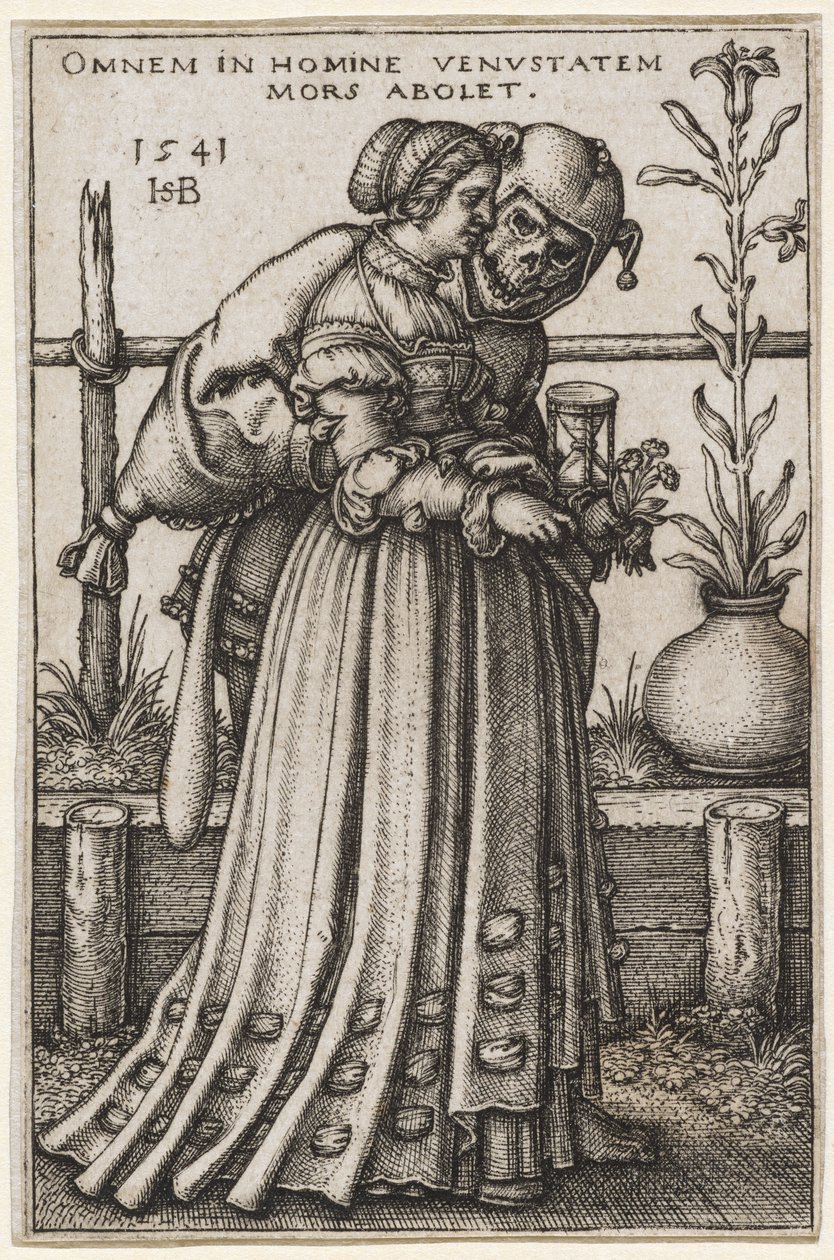 The Lady and Death, 1541 (kobberstikk) av Hans Sebald Beham