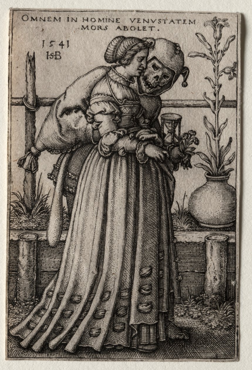 The Lady of Death maskerer seg som en dåre av Hans Sebald Beham