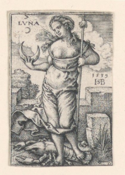 Månen, fra De syv planetene av Hans Sebald Beham