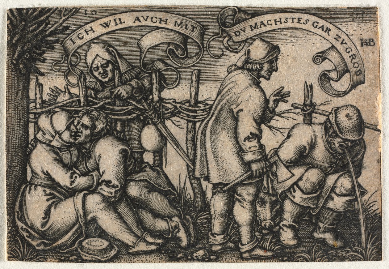 Bondebryllupet eller de tolv måneder: nr. 10, 1546. av Hans Sebald Beham