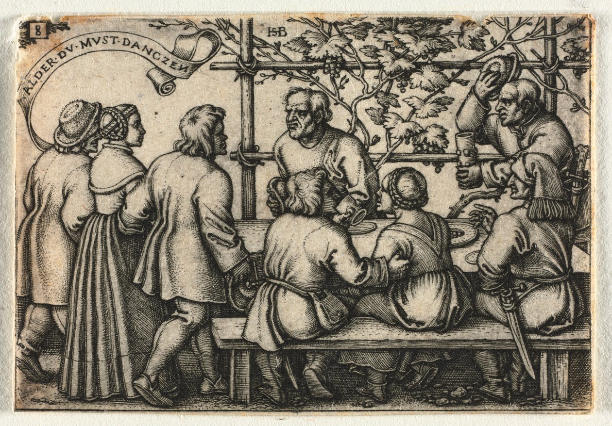 Bondebryllupet eller de tolv måneder: nr. 8 av Hans Sebald Beham