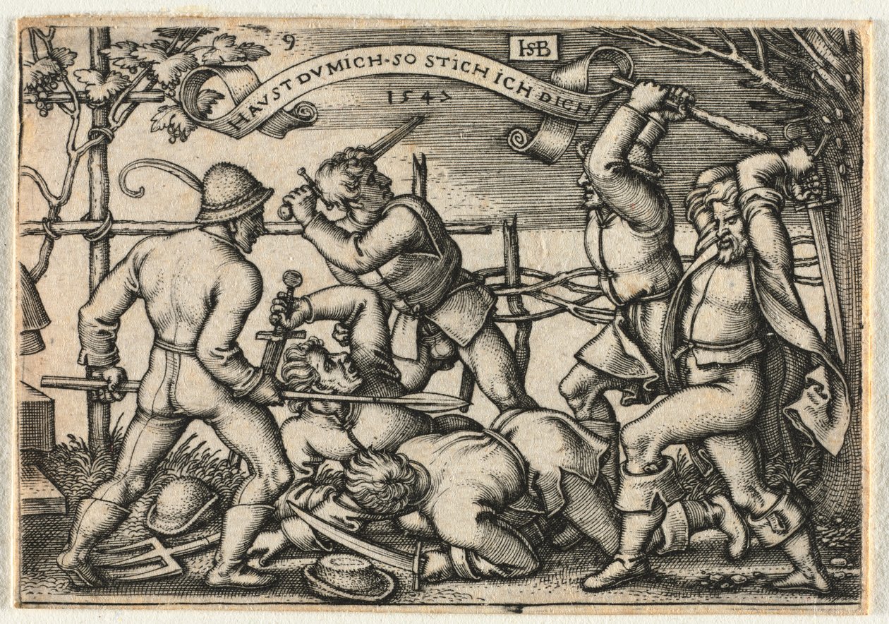 Bondebryllupet eller de tolv måneder: nr. 9 av Hans Sebald Beham