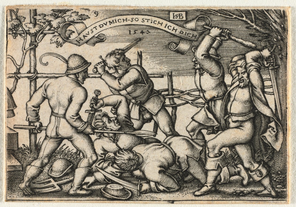 Bondebryllupet eller de tolv måneder: nr. 9, 1547. av Hans Sebald Beham